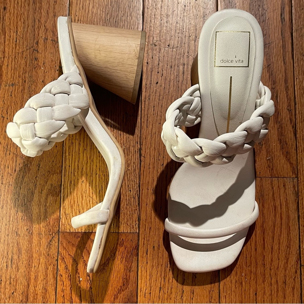 Dolce Vita Ronin Wooden Circular Block Heel Mule Sandals